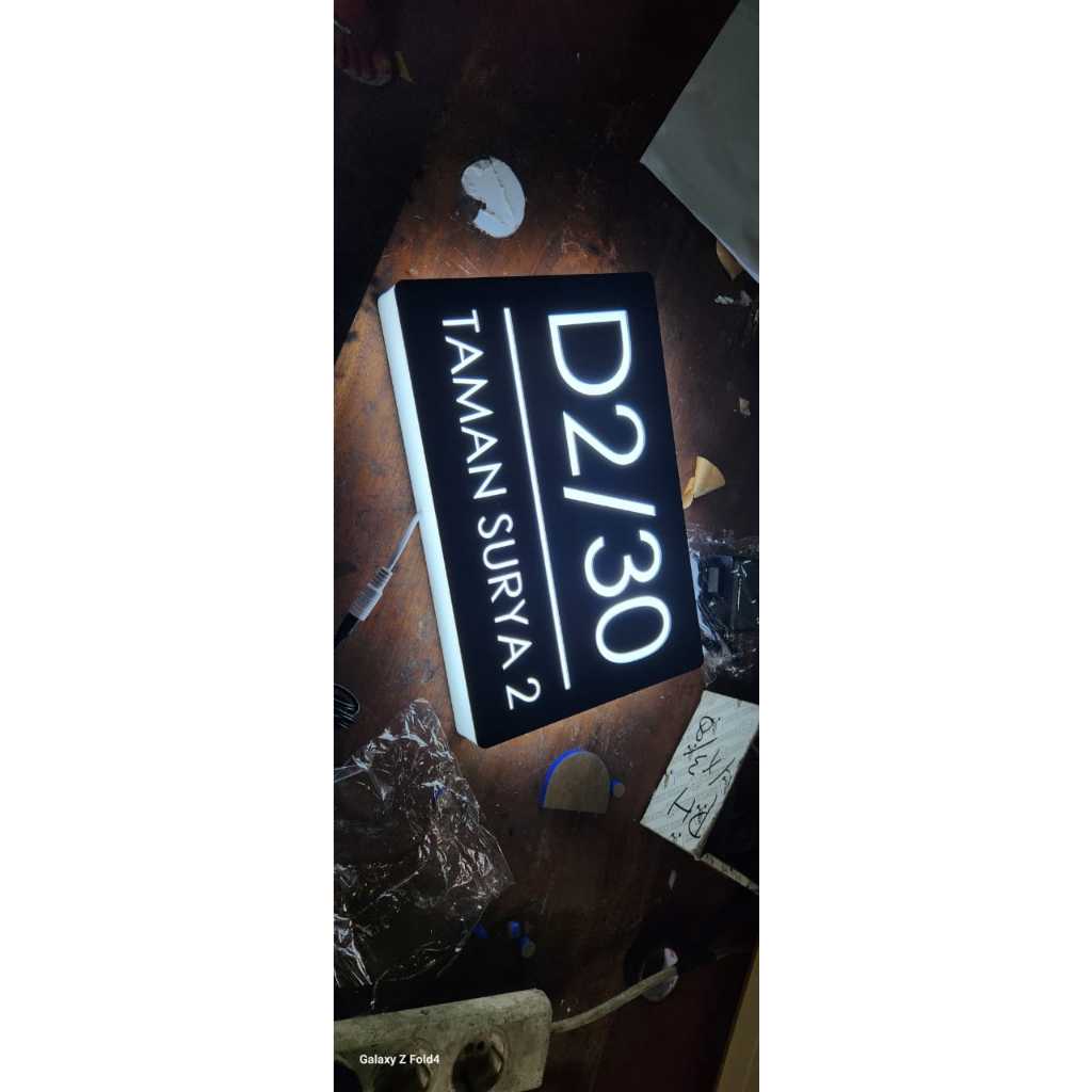 Nomor Rumah LED Neon Box Akrilik Papan Nama Akrilik LED