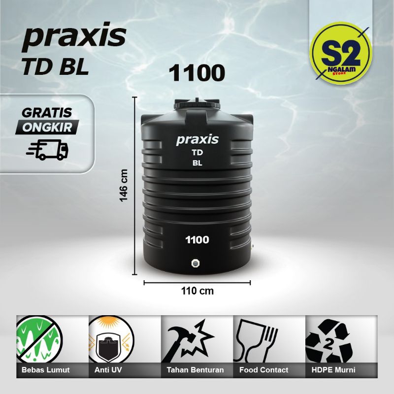 Tandon Air /Toren Air /Tangki Air - PRAXIS 1100 Liter (Invoice)