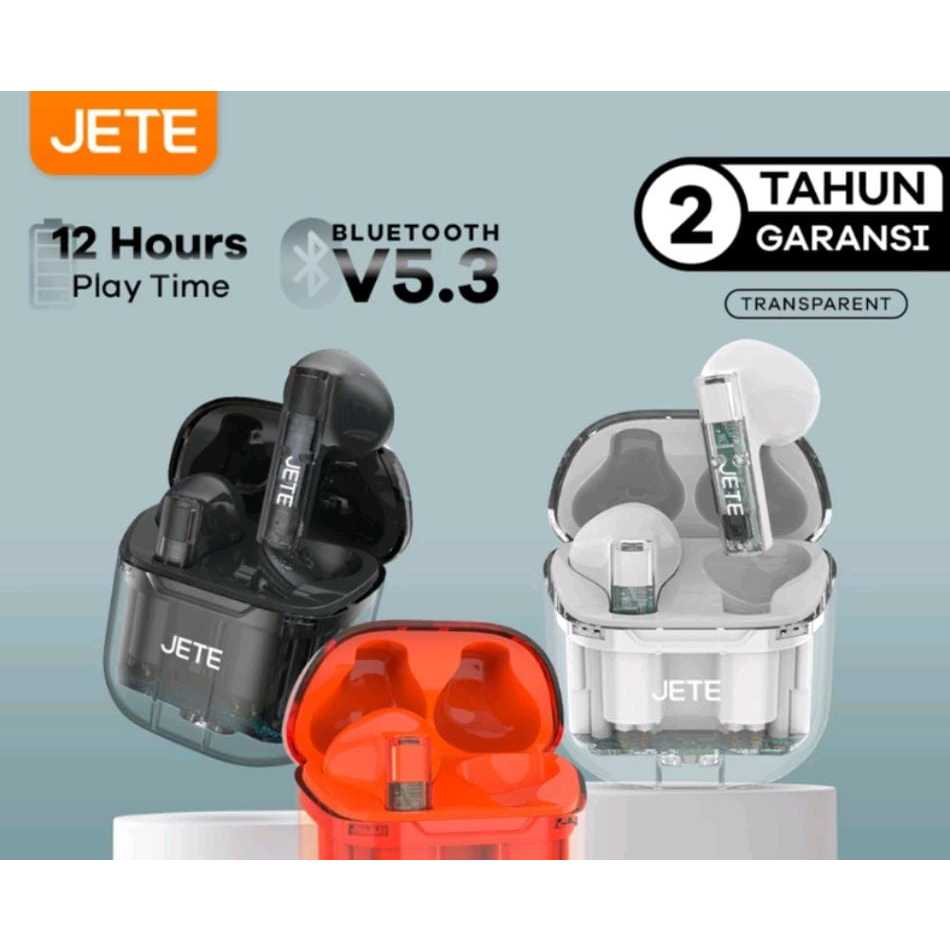 TWS Bluetooth Headset - Earphone Bluetooth 5.3 JETE T12 - Garansi 2 Tahun | TWS Earbuds Headset Blue