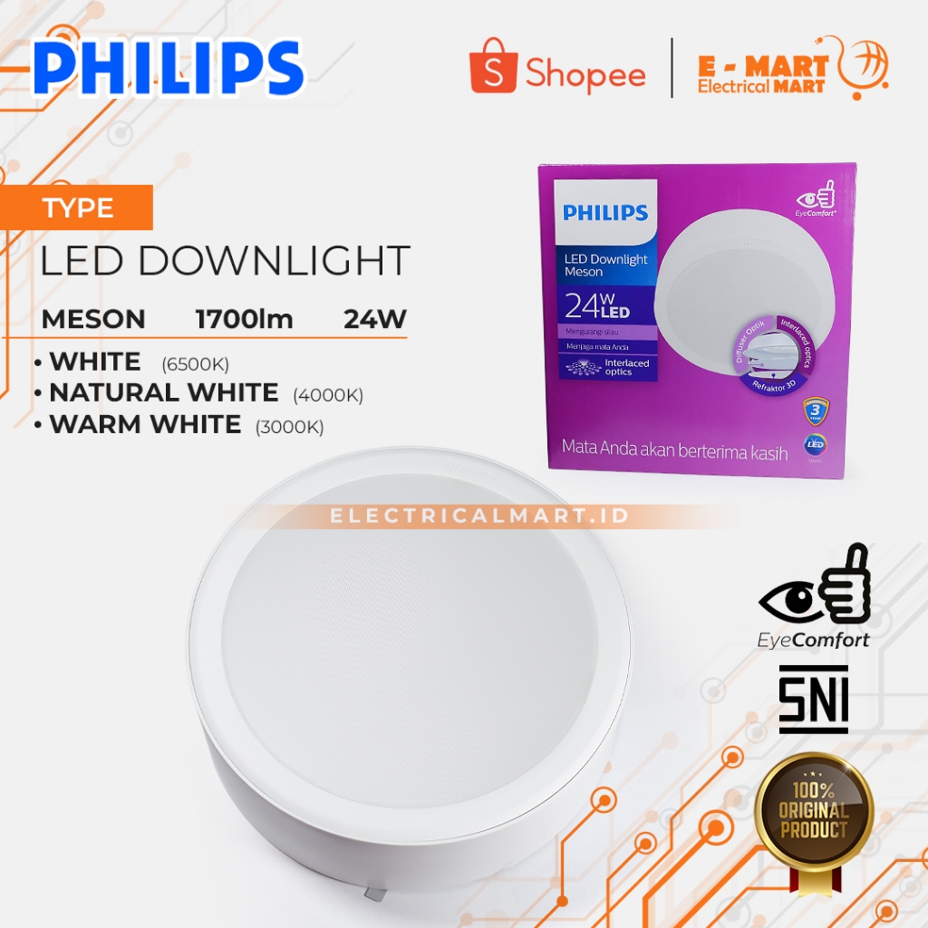 PHILIPS LED Downlight Meson Tempel/OB 24W Bulat