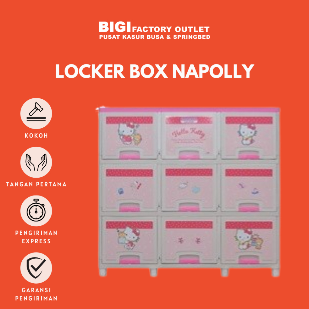 Lemari Plastik Hello Kitty Napolly Locker Box Karakter Hello Kitty - BIGI FO