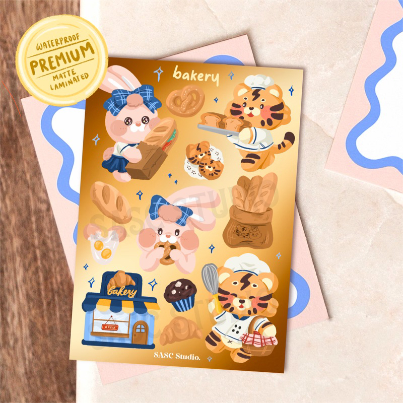

Bakery stickers with BUBU and TITTO | waterproof a6 matte laminated