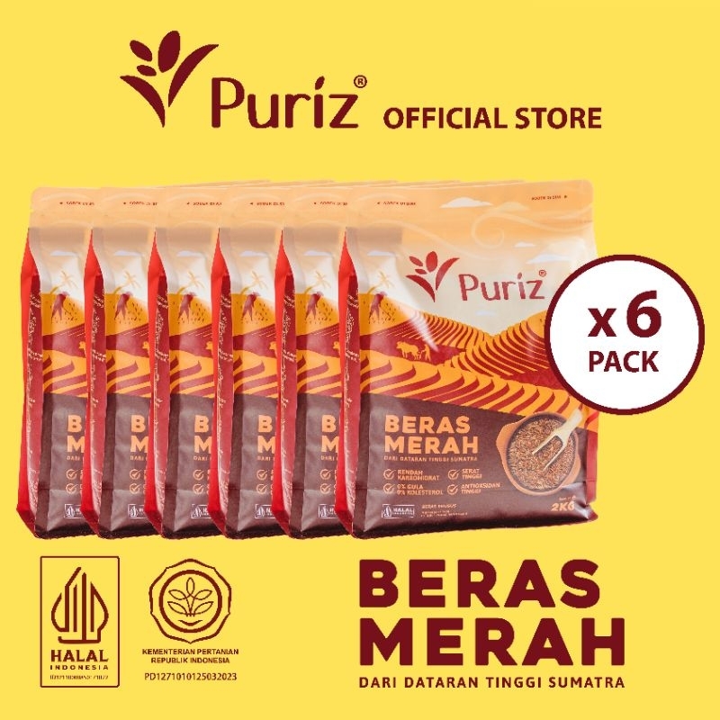 

PURIZ Beras Merah - 2kg x 6 Pack