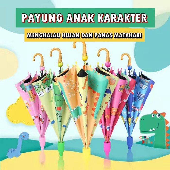 12.12 BIG SALE FASION Payung Anak Laki Laki Perempuan Karakter Lipat Kuping ST0010 murah