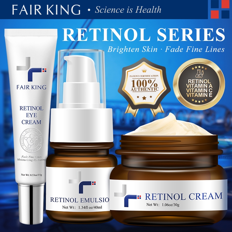 FAIR KING [BPOM] 3PCS Anti Aging Set Retinol Cream + Eye Cream+Retinol Lotion Anti penuaan Peremajaa
