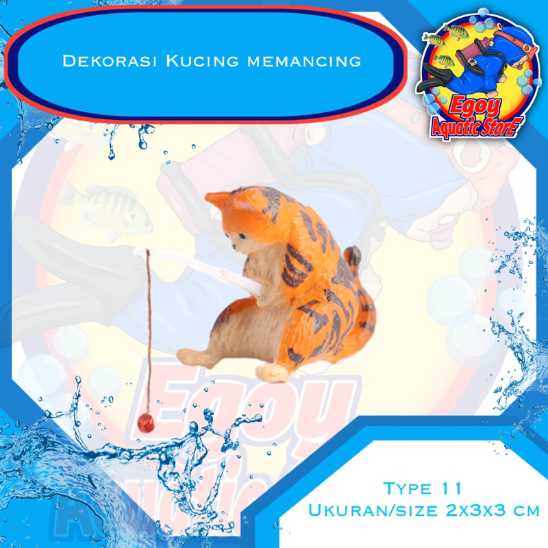 Dekorasi Aquarium Kucing Memancing