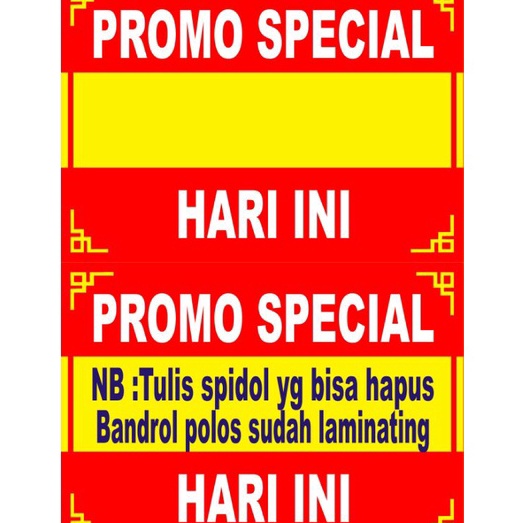 

Grosir BANDROL POLOS TULISAN BISA DIHAPUS KARENA SUDAH LAMINATING DAN TULIS PAKE SPIDOL SNOWMAN / Bandrol Tulisan / Promo Special / Harga Tulisan Bisa Hapus dll Diskon Promo