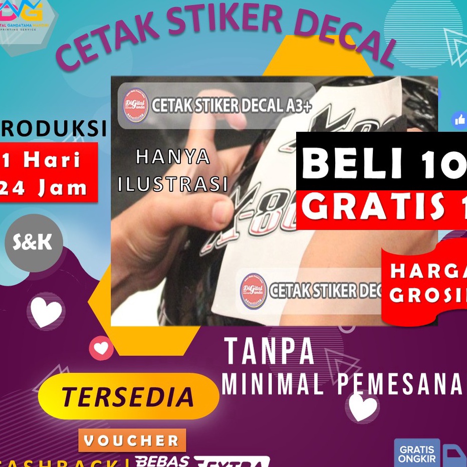 

Best Terlaris CETAK STIKER DECAL A3+ ☊✵