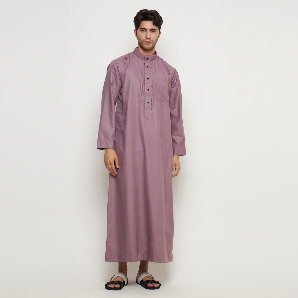 GIOSIMO Baju Gamis Jubah Pria Lengan Panjang Polos Ungu Lilac Exclusive Moslem Wear