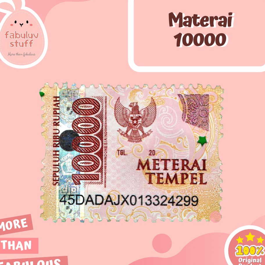 

Terkini ATK ~ Materai Rp.10.000 Asli / Materei 10000 Terbaru