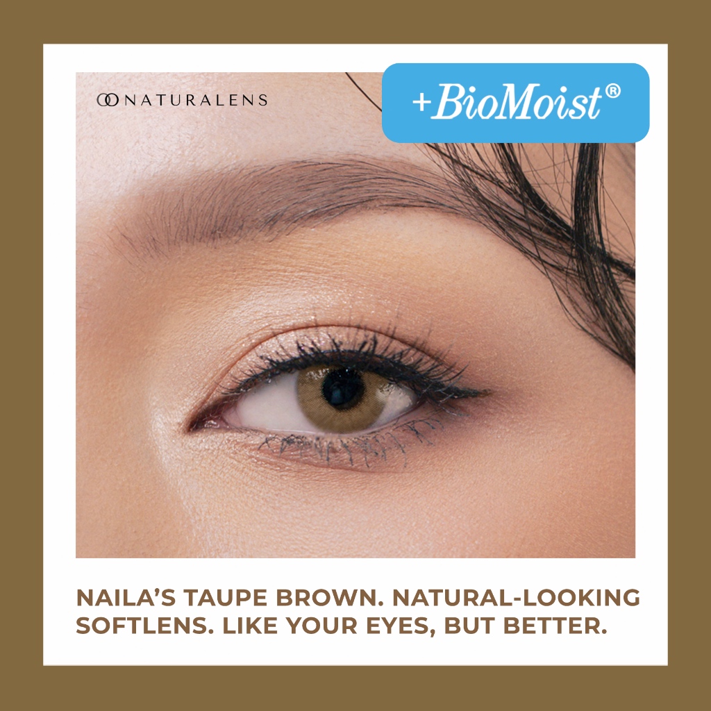 Naturalens x Nailamcd Naila Taupe Brown Softlens Biomoist (0 sd -10) Softlens Contact Lens