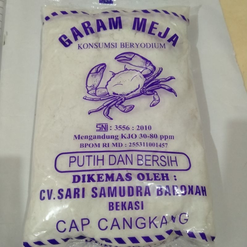 

Garam meja putih dan bersih beryodium cap cangkang