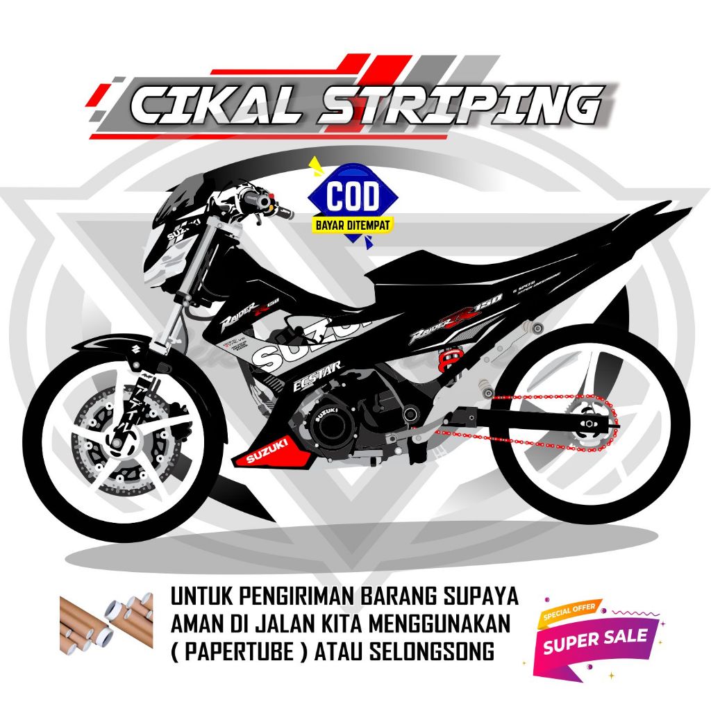 STRIPING VARIASI SUZUKI SATRIA FU FL SIMPEL LAMA RAIDER
