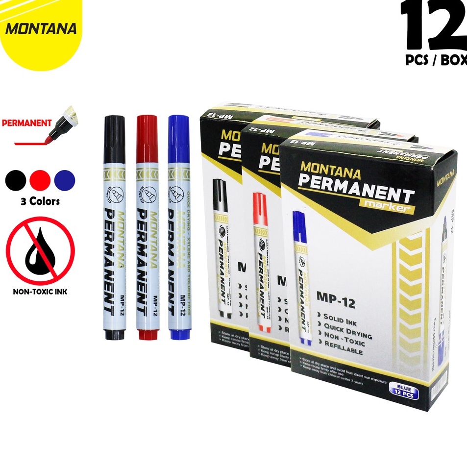 

Grosir MONTANA Spidol Permanent (MP-12) - Hitam Model Terkini