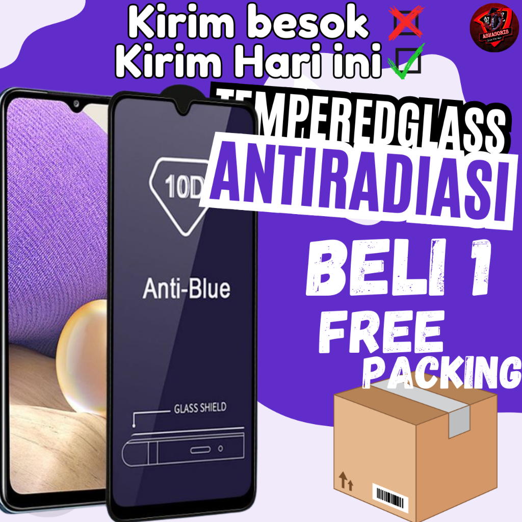 Tg Tempered Glass Blue Anti Radiasi Full Layar Oppo A31 A32 A33 A35 A37 A37f A38 A58 A59 A71 A78 A83