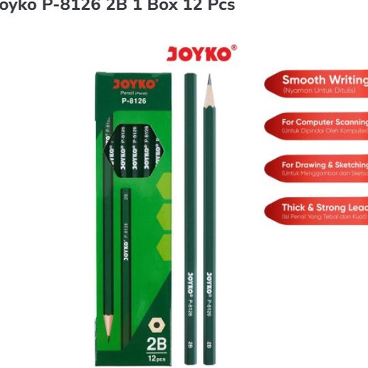

Best Pensil 2B Joyko (12pcs) /Pensil Joyko P-8126 /Pencil 2B murah