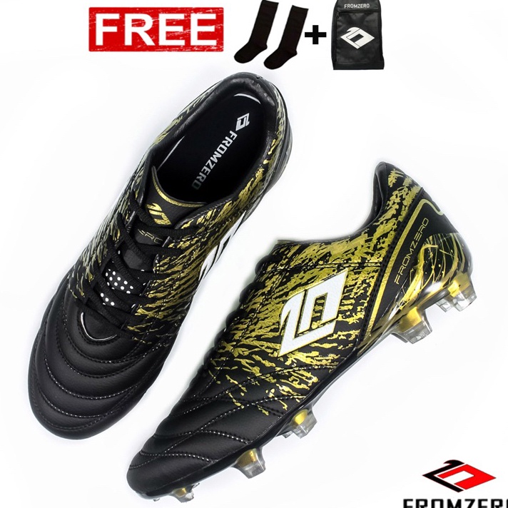 Grosir Fromzero - Sepatu Sepak Bola Fromzero Starkia Xtervolt Black Gold FG IN Original Ready
