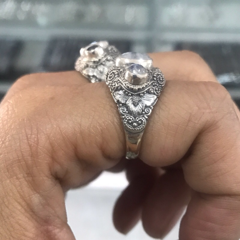 cincin perak pria motif khas bali klasik