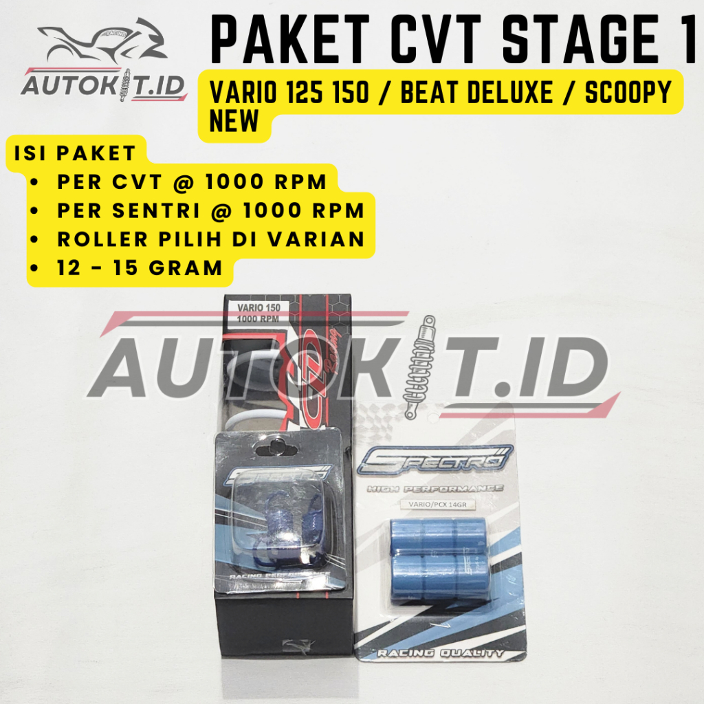 PAKET KIRIAN CVT HARIAN STAGE 1 VARIO 125 150 / BEAT DELUXE / SCOOPY NEW
