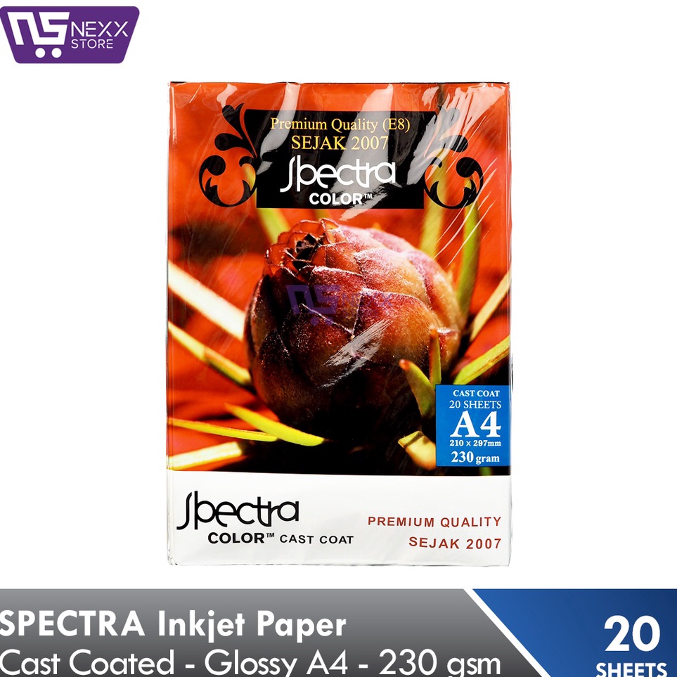 

Diskon SPECTRA Cast Coated Inkjet Paper GLOSSY A4 230 gsm Best Seller