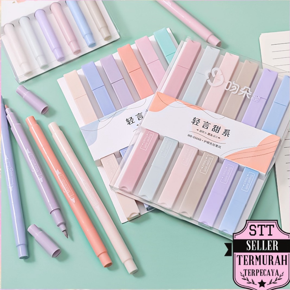 

Grosir STT Highlighter Dua Sisi Warna pastel 6 Pcs Pastel Pen Diary Marker Stationery Lucu Unik Penanda Buku Warna Warni Pena Kepala Ganda Ujung Lembut Super Promo