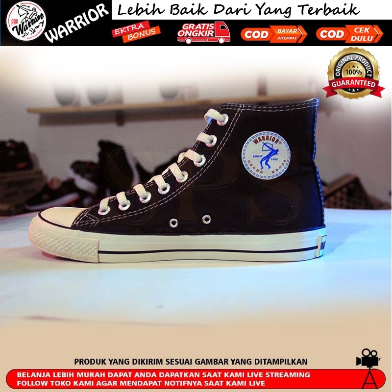 warrior classic sepatu pria dan wanita (hc/lc) hitam putih