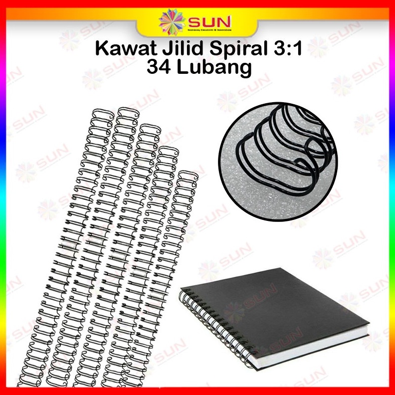 

Star Spiral Kawat / Ring Kawat Jilid Spiral 3:1 Ukuran A4 34 Lubang Isi 100 Pcs gas !!