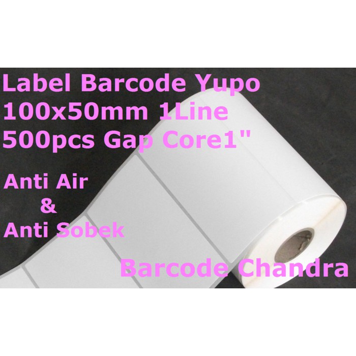 

✨Original✨ Yupo 100x50mm 1Line 500pcs Gap 2mm Core 1 Inchi / Label Sticker Barcode 