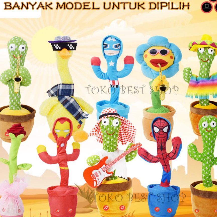 Terlaris dan Termurah [TOKO BEST SHOP]Mainan Kaktus Goyang Gerak Joget Joged Menari Bentuk Boneka Pi