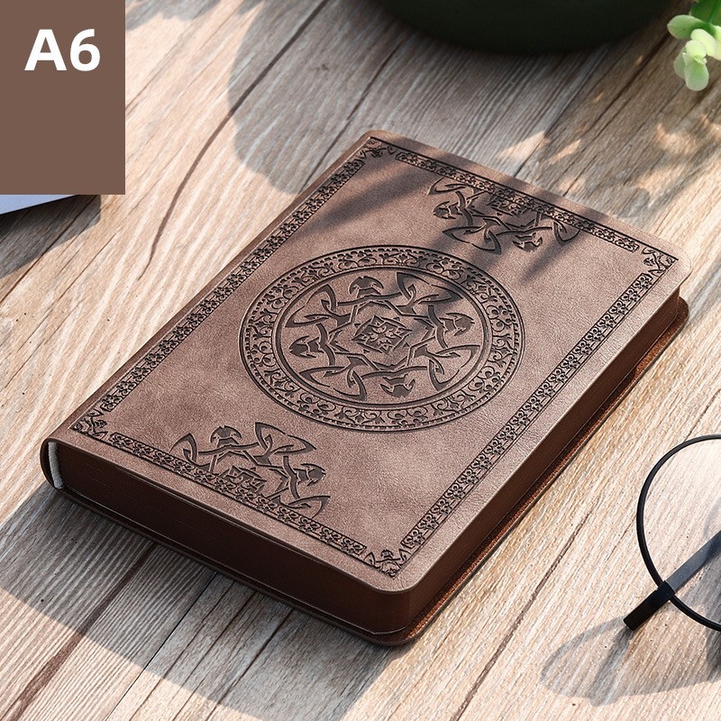 

Buku Catatan Jurnal Notebook Leather Cover Vintage Pattern A6 - WH-1564 - Brown