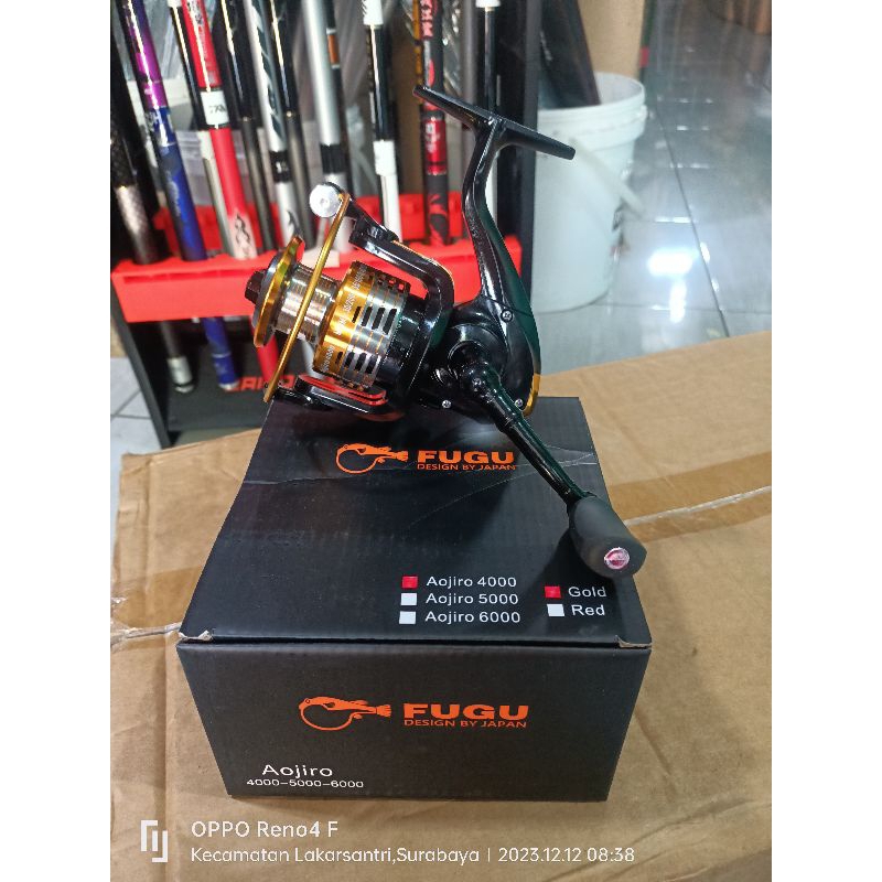 Reel gulungan pancing fugu Aojiro ukuran 4000