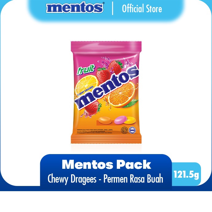 

modelTipe SFQ713 Mentos Chewy Dragees Fruit Pack 121.5g - Permen Mint Rasa Buah