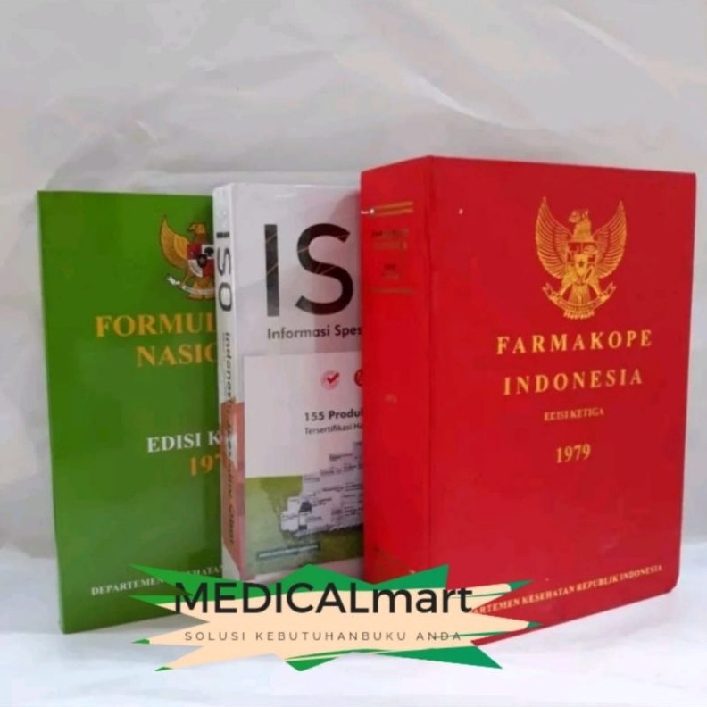 ️✔️✔️ paket 3 buku : Formularium Nasional (Fornas), ISO, dan FI 3 (Farmakope Indonesia edisi 3) serb
