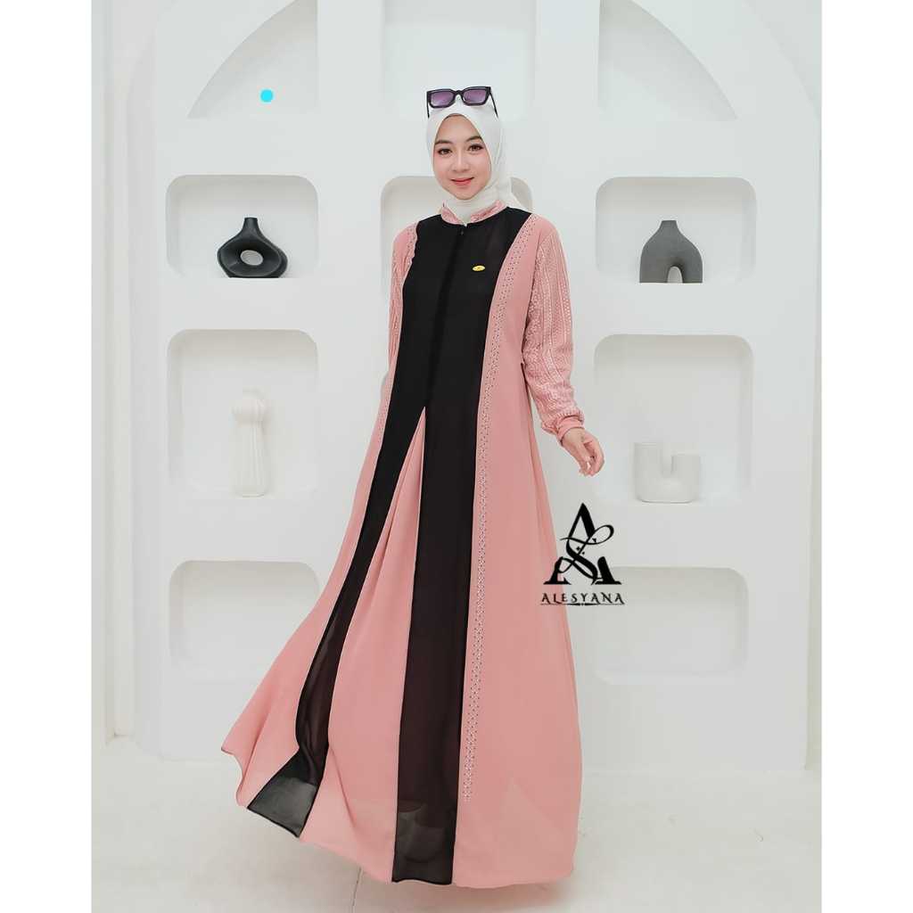 MADAIRA DRESS CERUTY BROKAT MALIKA BY ALESYANA HIJAB SYARI LUXURY