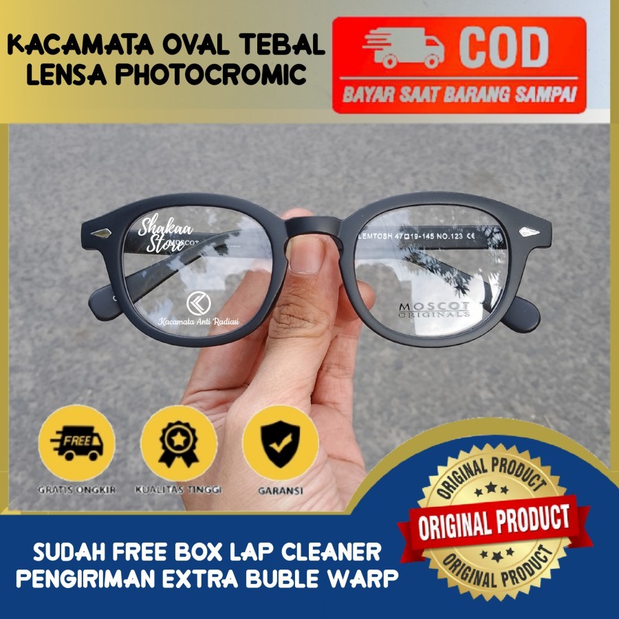 paket frem kacamata minus +feee lensa fotocromic model moscot lemtos