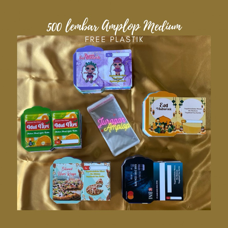 

(500 LEMBAR) AMPLOP LEBARAN MEDIUM GRATIS PLASTIK | ANGPAO IDUL FITRI