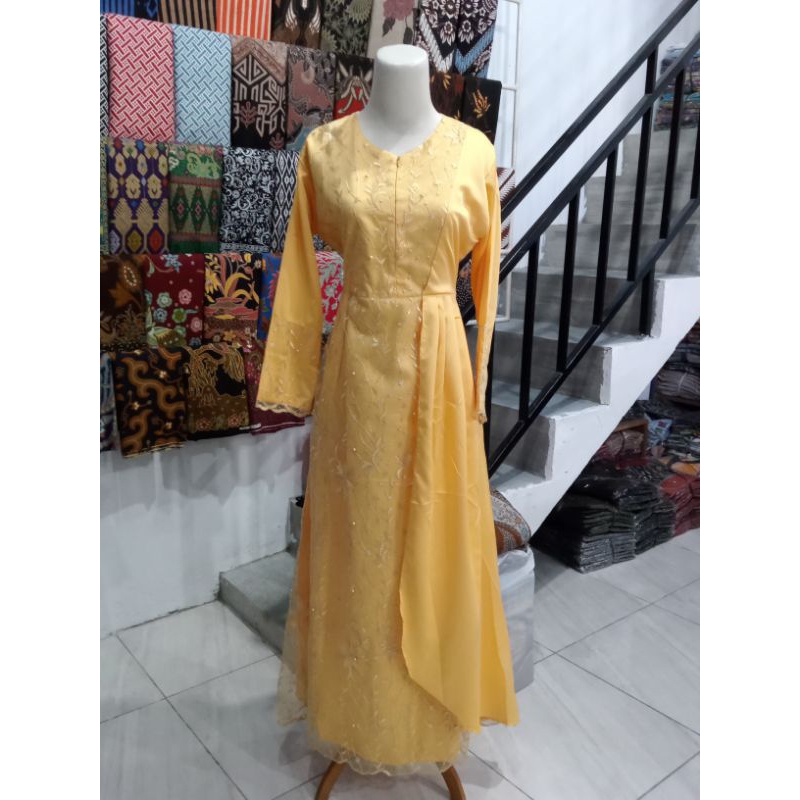 gamis brokat/gamis brokat polos/gamis brokat murah