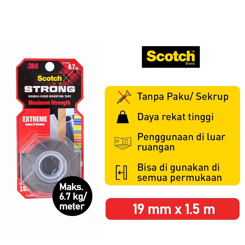 

Beli Sekarang - Ktmstore 3M Scotch VHB Strong Outdoor Mounting Tape Permanen 19mm x1.5m 414-S19