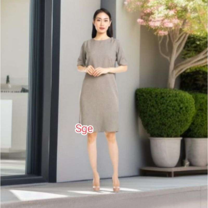 Dress Hitam Polos Formal Kerja Kantor Wanita High Premium Quality