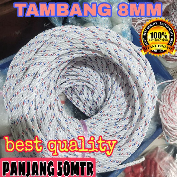 

Berkualitas TALI TAMBANG 8MM (25METER,50METER)TAMBANG PPD 8MM/TAMBANG ECERAN/TALI TAMBANG KILOAN/TAMBANG MURAH