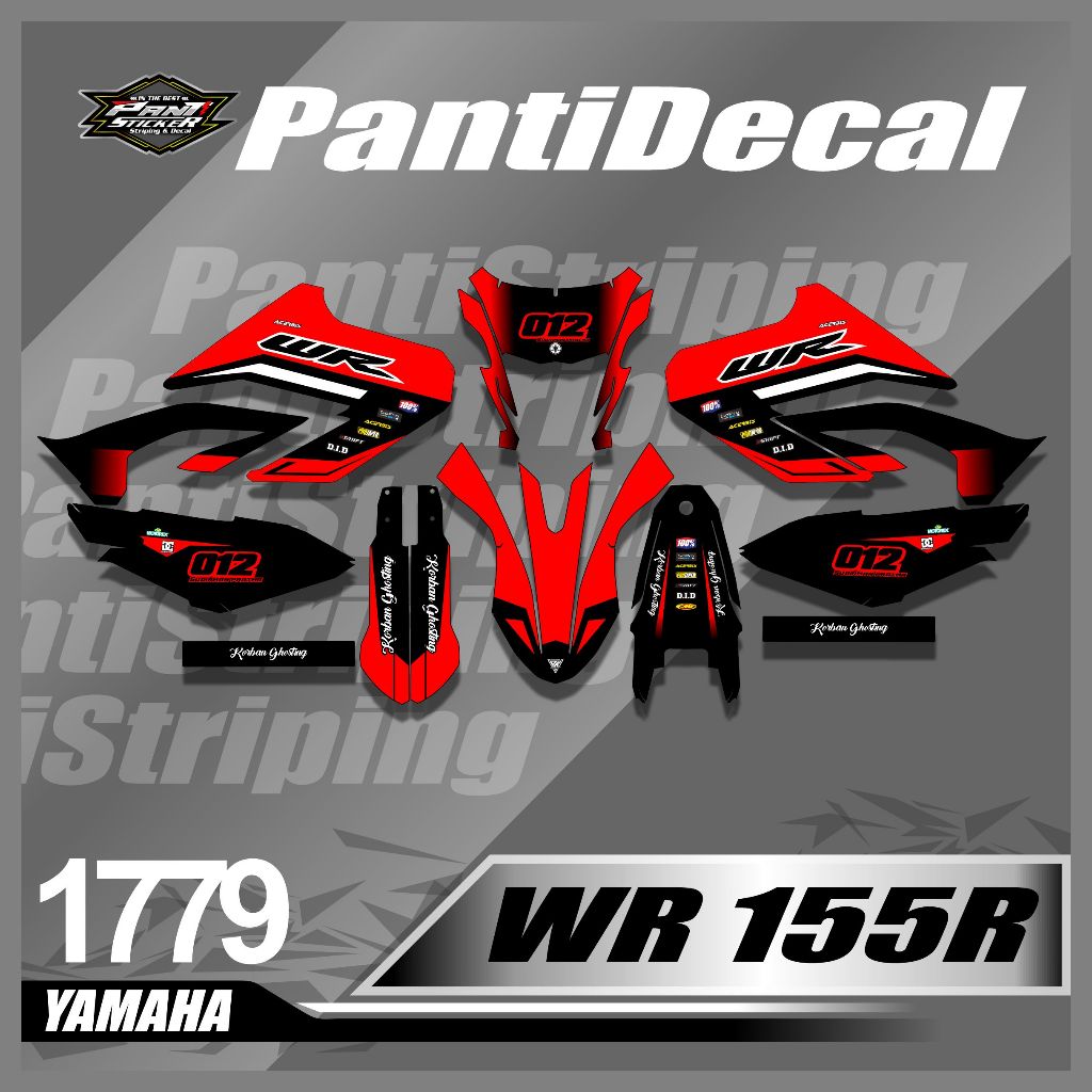 DECAL YAMAHA WR 155 FULL BODY/SUPERGLOSSY/PREMIUM/CUSTOM/VARIASI HITAM MERAH KEREN