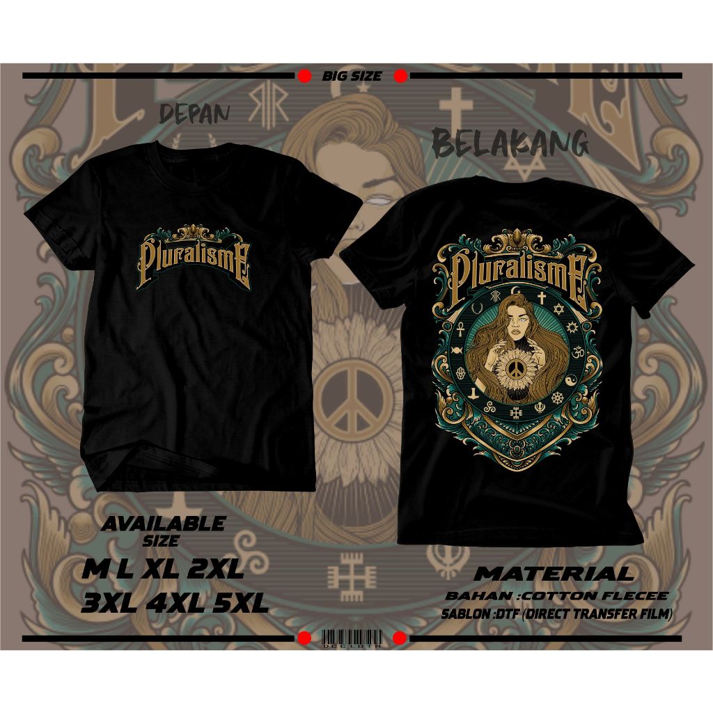 KAOS '' PLURALISME '' KAOS PLURALISME JUMBO KAOS PLURALISME BIG SIZE (6XL) M L XL XXL 3XL 4XL 5XL 6X