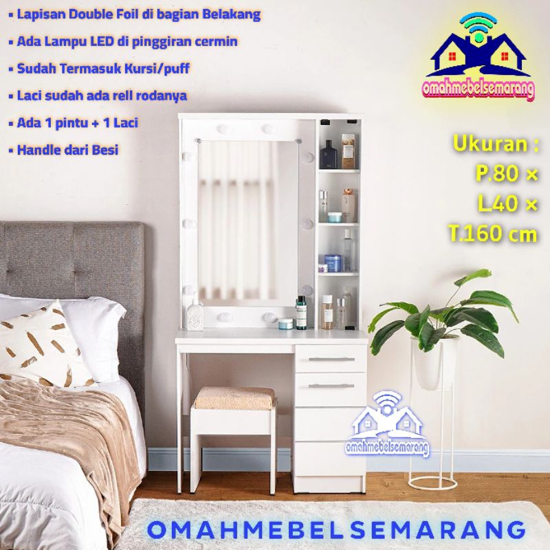 Meja rias tolet lampu LED OLYMPIC PALAZIO dressing table minimalis modern