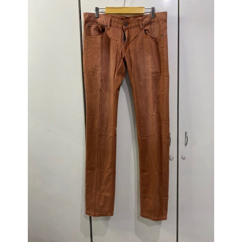 Cheap monday jeans choco brown celana panjang pria second