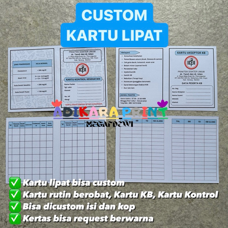 

Buku Kartu Aseptor KB bidan medis | Kartu Stok Apotek