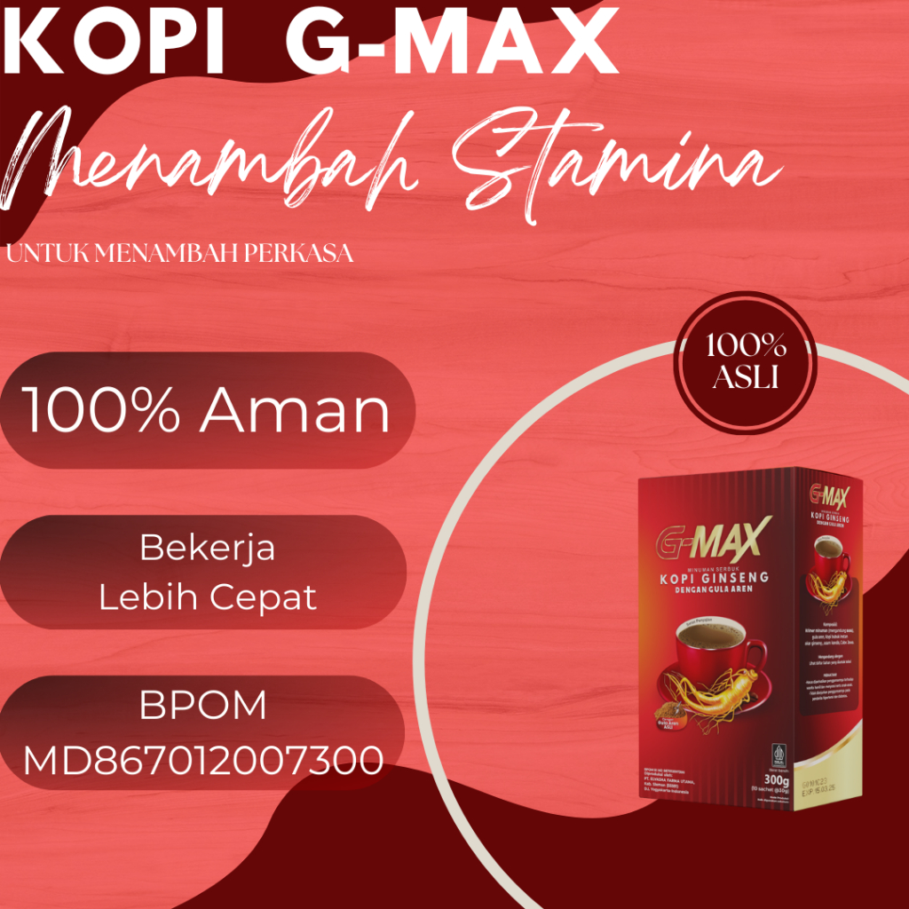 kopi penambah stamina seksual laki  kopi kuat pria tahan lama sex paling laris  G-MAX 1 BOX ISI 10 S