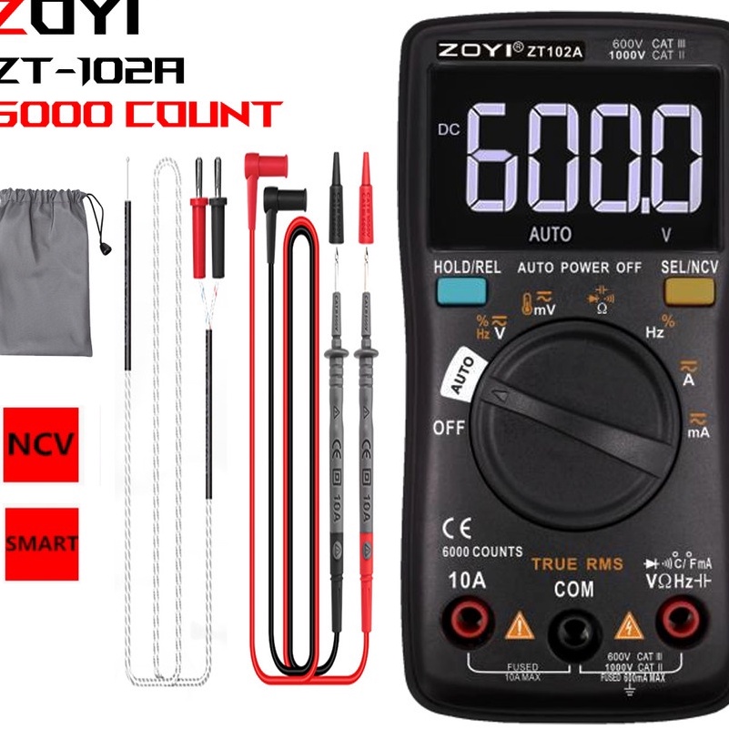 Harga Termurah ZOYI ZT102A Upgrade Auto Multimeter Digital Avometer Multitester NCV Original Protect