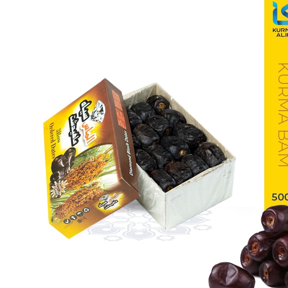 

Hot Sale Kurma Bam Black Diamond 500 gr Kurma Bam Original Dates KURMA ALIF ☈➸❋✦