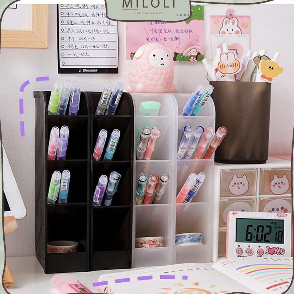 

Ready [MILOLI] 3 Slot Desktop Pen Holder Pencil Storage Box Organizer Kotak Pensil Tabung Pena - F0047