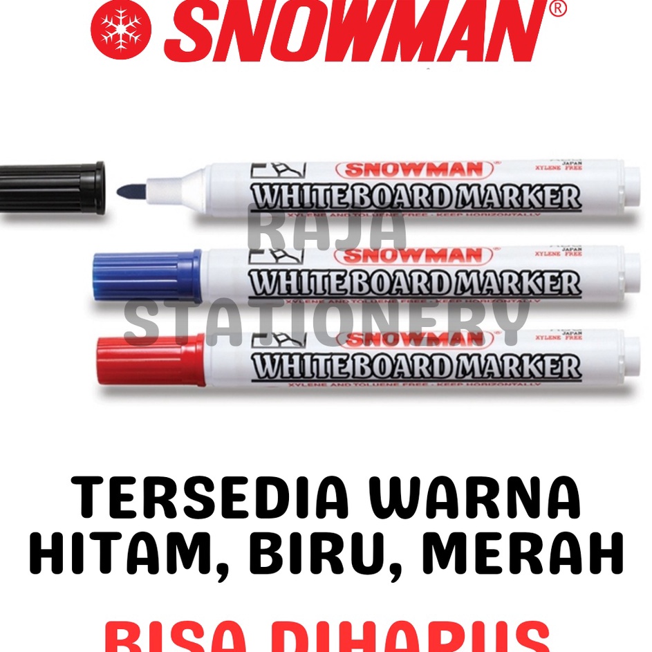 

Paling Popular Snowman Whiteboard Marker BG-12 Black Blue Red / Spidol Papan Tulis Hitam Biru Merah ABG-12 Snowman ➣✷✮